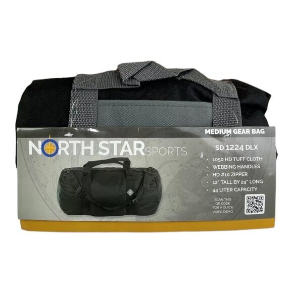 North Star Sports SD1224 Diamond Ripstop Standard 12" x 24" Black Med Gear Bag - Picture 1 of 7